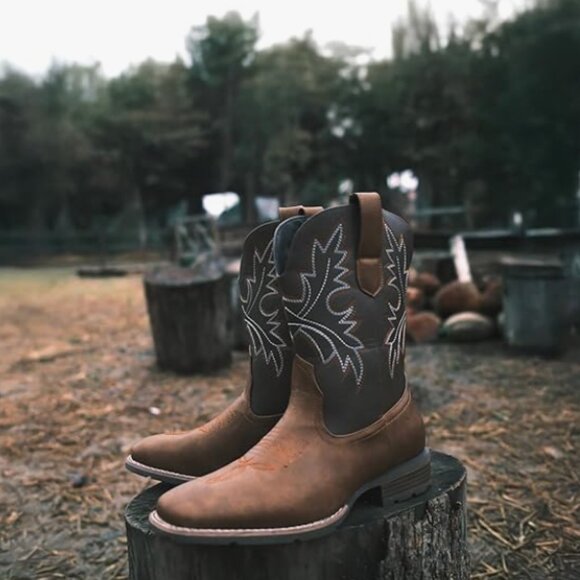 Men’s Western Cowboy Boots – Classic Embroidered Square Toe main image 6